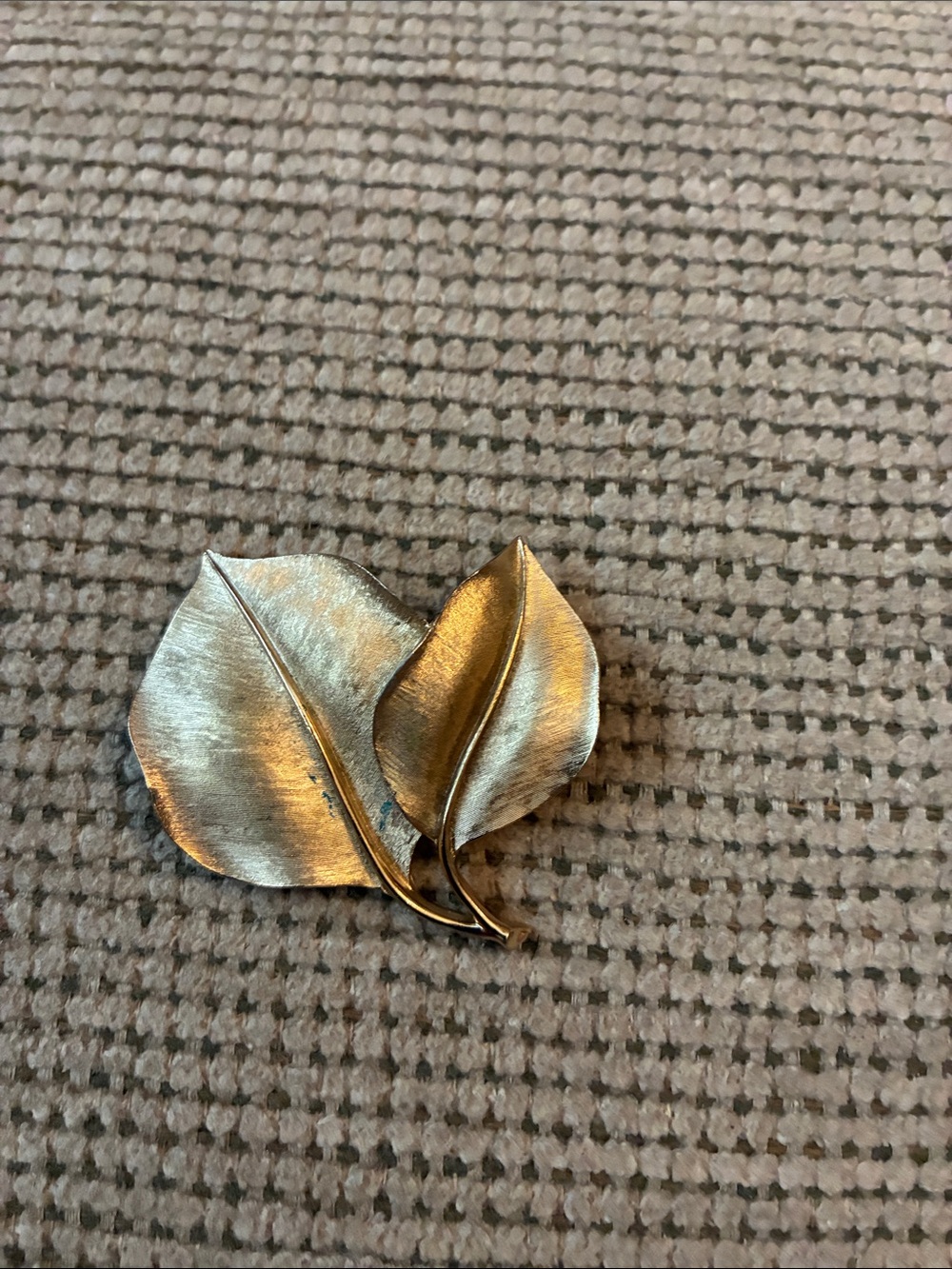 Trifari Gold-Tone Twin Leaf Brooch